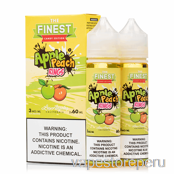 Vape Peru Anillos Amargos De Melocotón Y Manzana - La Mejor Edición De Dulces - 120ml 3mg